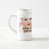 Eenvoudig design, uniek in een soort gepersonalise bierpul (Links)