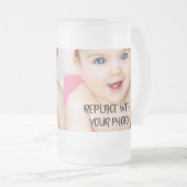 Eenvoudig design, uniek in een soort gepersonalise matglas bierpul (Voorkant rechts)