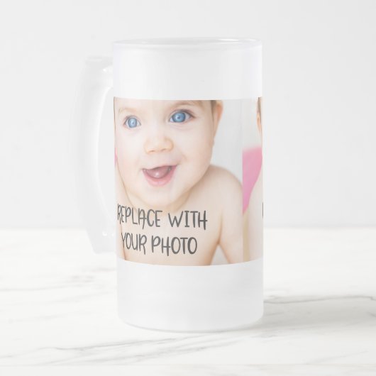 Eenvoudig design, uniek in een soort gepersonalise matglas bierpul (Voorkant links)