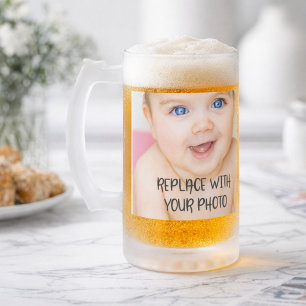 Eenvoudig design, uniek in een soort gepersonalise matglas bierpul