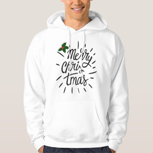 Eenvoudig design voor feestelijke kerst hoodie (Voorkant)