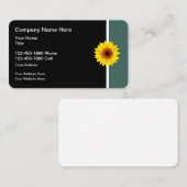 Eenvoudig design voor moderne zonnebloemen visitekaartje (Voorkant / Achterkant)
