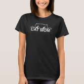 Eenvoudig design vrouw zwarte kattenliefje moeder t-shirt (Voorkant)
