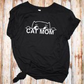Eenvoudig design vrouw zwarte kattenliefje moeder t-shirt