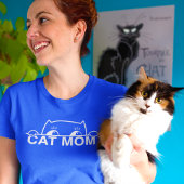 Eenvoudig design vrouw zwarte kattenliefje moeder t-shirt