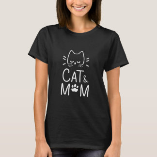 Eenvoudig design vrouw zwarte kattenliefje moeder t-shirt