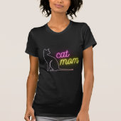 Eenvoudig design vrouw zwarte kattenliefje moeder t-shirt (Voorkant)