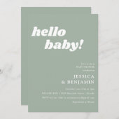 Eenvoudig desterend Hallo Baby shower Kaart (Voorkant / Achterkant)