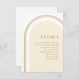 Eenvoudig details van de Wit-bruiloft Informatiekaartje