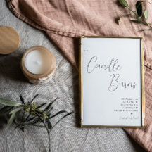 Eenvoudig Deze Kaars Brandt Memorial Trouwbord