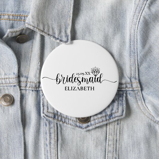 Eenvoudig Diamond Elegant Script Meisjesweekend Ronde Button 4,0 Cm (In situ)