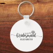 Eenvoudig Diamond Elegant Script Meisjesweekend Sleutelhanger (Voorkant)