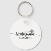 Eenvoudig Diamond Elegant Script Meisjesweekend Sleutelhanger (Achterkant)
