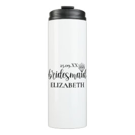 Eenvoudig Diamond Elegant Script Meisjesweekend Thermosbeker