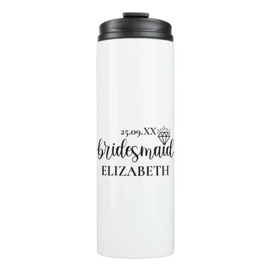Eenvoudig Diamond Elegant Script Meisjesweekend Thermosbeker (Voorkant)