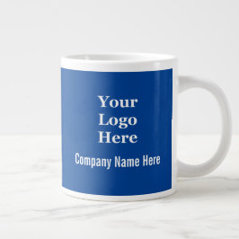 Eenvoudig diep blauw en wit Uw Logo hier Sjabloon Grote Koffiekop