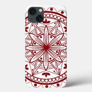 Eenvoudig diep rood Mandalae Case-Mate iPhone Case