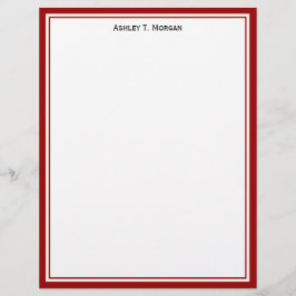 Eenvoudig Diep Rood Witte Persoonlijke Letterkop