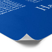 Eenvoudig diepblauw-weduwen-opvangschema poster (Hoek)