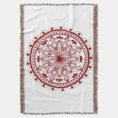 Eenvoudig dieprood Mandala Deken (Voorkant Verticaal)