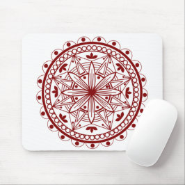 Eenvoudig dieprood Mandala Muismat