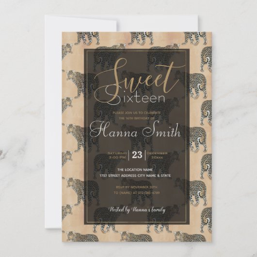 Eenvoudig dierlijk patroonpatroon in Golden Leopar (Voorkant)