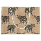 Eenvoudig dierlijk patroonpatroon in Golden Leopar Groot Cadeauzakje (Achterkant)