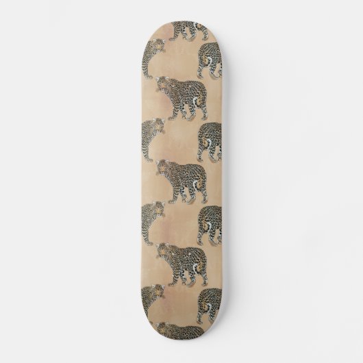 Eenvoudig dierlijk patroonpatroon in Golden Leopar Persoonlijk Skateboard (Voorkant)