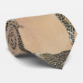 Eenvoudig dierlijk patroonpatroon in Golden Leopar Stropdas (Opgerold)
