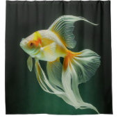 Eenvoudig digitaal kunstwerk voor goudvissen | douchegordijn (Voorkant)
