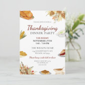 Eenvoudig diner met minimale Waterverf Thanksgivin Kaart (Staand voorkant)