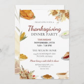 Eenvoudig diner met minimale Waterverf Thanksgivin Kaart (Voorkant / Achterkant)