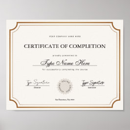 Eenvoudig  diploma, diploma poster