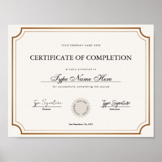 Eenvoudig diploma, diploma poster