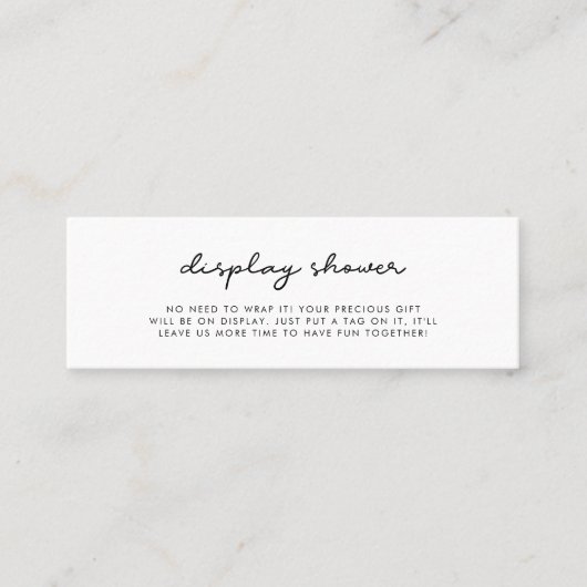 Eenvoudig Display douchekaartinzetstuk Mini Visitekaartje (Voorkant)