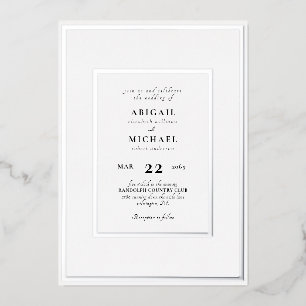 Eenvoudig Divine Wedding Silver Foil Folie Uitnodiging