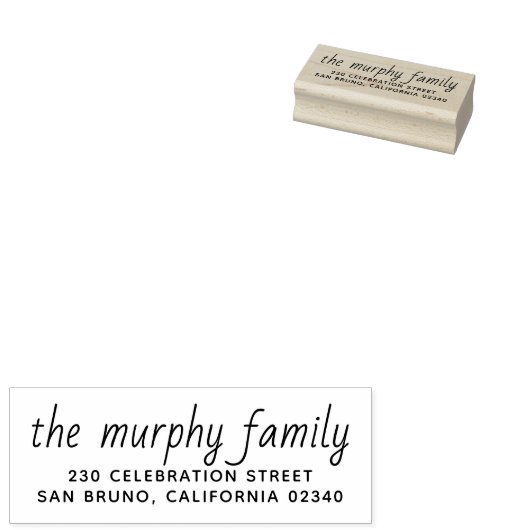 Eenvoudig DIY-familienaam en -retouradres Rubberstempel (Gestempeld)