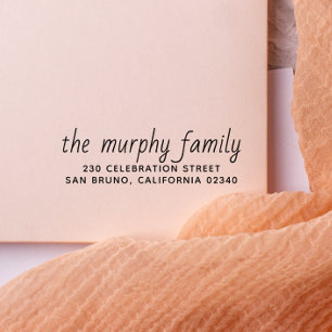 Eenvoudig DIY-familienaam en -retouradres Rubberstempel