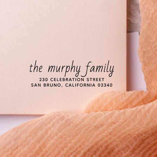 Eenvoudig DIY-familienaam en -retouradres Rubberstempel