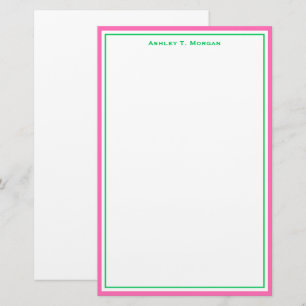Eenvoudig DIY-Lijst & BG, hot-roze Emerald White Briefpapier