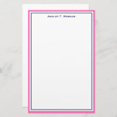 Eenvoudig DIY-Lijst & BG, warm roze blauw wit Briefpapier (Voorkant / Achterkant)