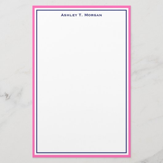 Eenvoudig DIY-Lijst & BG, warm roze blauw wit Briefpapier (Voorkant)