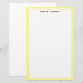 Eenvoudig DIY-Lijst Wit, gepersonaliseerd Lt Geel Briefpapier (Voorkant / Achterkant)