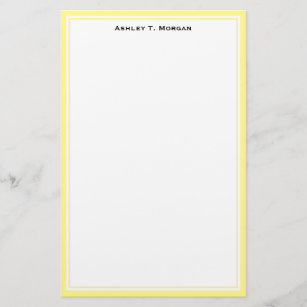 Eenvoudig DIY-Lijst Wit, gepersonaliseerd Lt Geel Briefpapier