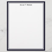 Eenvoudig DK Blue / White Personal Letterhead (Voorkant)