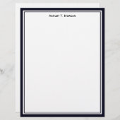 Eenvoudig DK Blue / White Personal Letterhead (Voorkant / Achterkant)