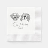 Eenvoudig doen we ook hond hand tekening bruiloft servet (Voorkant)