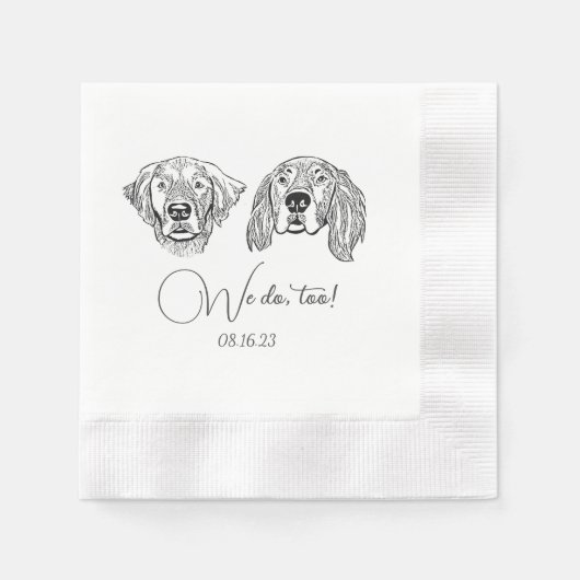 Eenvoudig doen we ook hond hand tekening bruiloft servet (Voorkant)