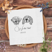 Eenvoudig doen we ook hond hand tekening bruiloft servet
