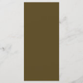 Eenvoudig donker brons monogram bruiloft receptie menu (Achterkant)